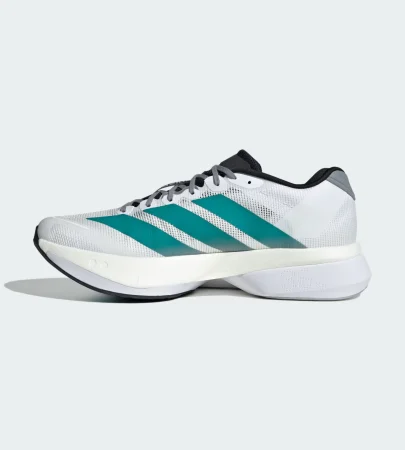 adidas adizero boston 13 eqt white teal side view, adidas boston 13 eqt mesh upper close up, adidas energy rods midsole detail, adidas boston 13 eqt outsole continental rubber grip, adidas boston 13 eqt on feet running look, adidas boston 13 eqt heel cushioning view, adidas boston 13 eqt full shoe profile,
