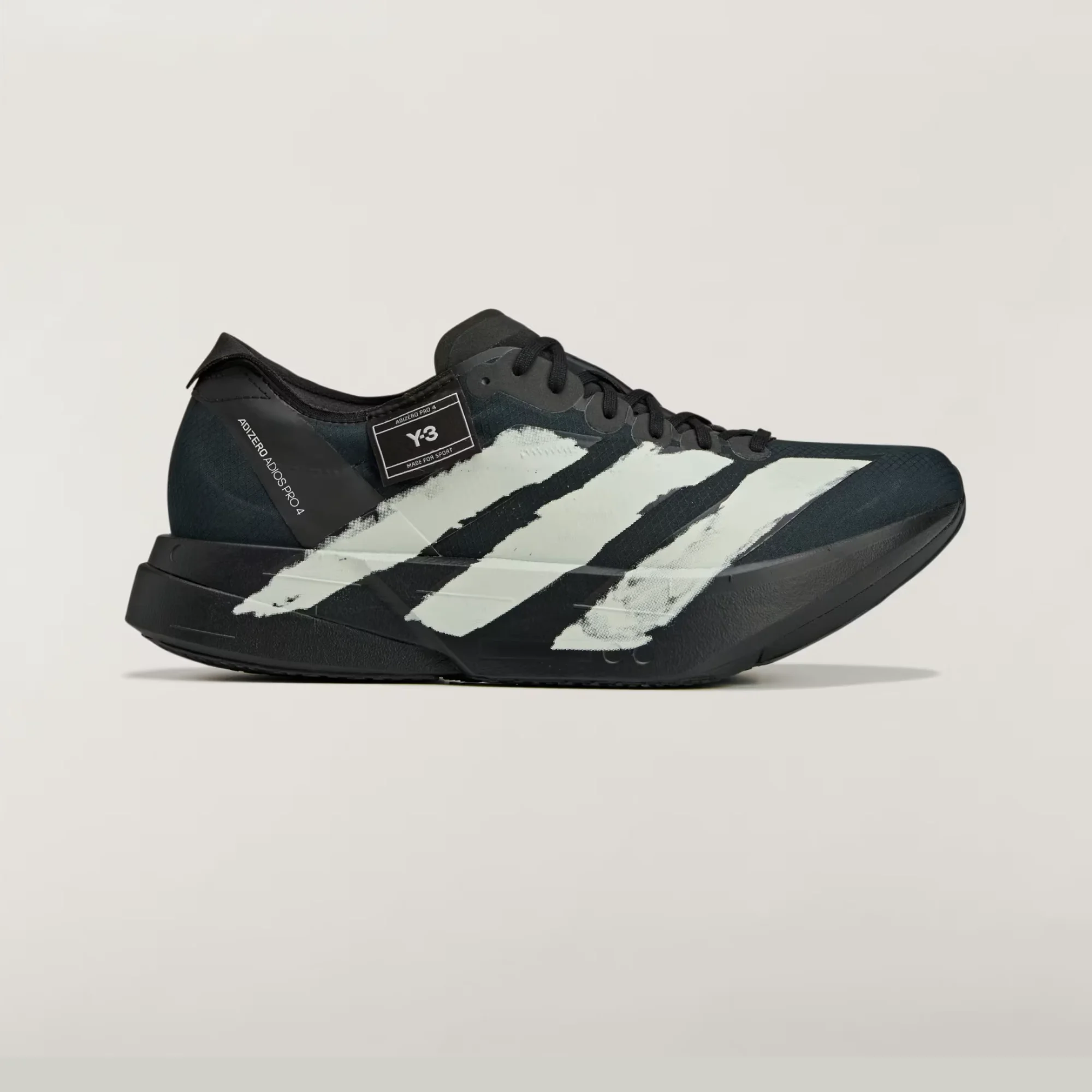 adidas Y-3 Adizero Adios Pro 4 JR6655 Black Off White, adidas Y-3 Adios Pro 4 Side View, adidas Y-3 Adios Pro 4 Front View, adidas Y-3 Adios Pro 4 Rear View, adidas Y-3 Adios Pro 4 LIGHTSTRIKE PRO Midsole, adidas Y-3 Adios Pro 4 ENERGYRODS 2.0, adidas Y-3 Adios Pro 4 Continental Rubber Outsole, adidas Y-3 Marathon Racing Shoes, Original adidas Y-3 JR6655 Pakistan,